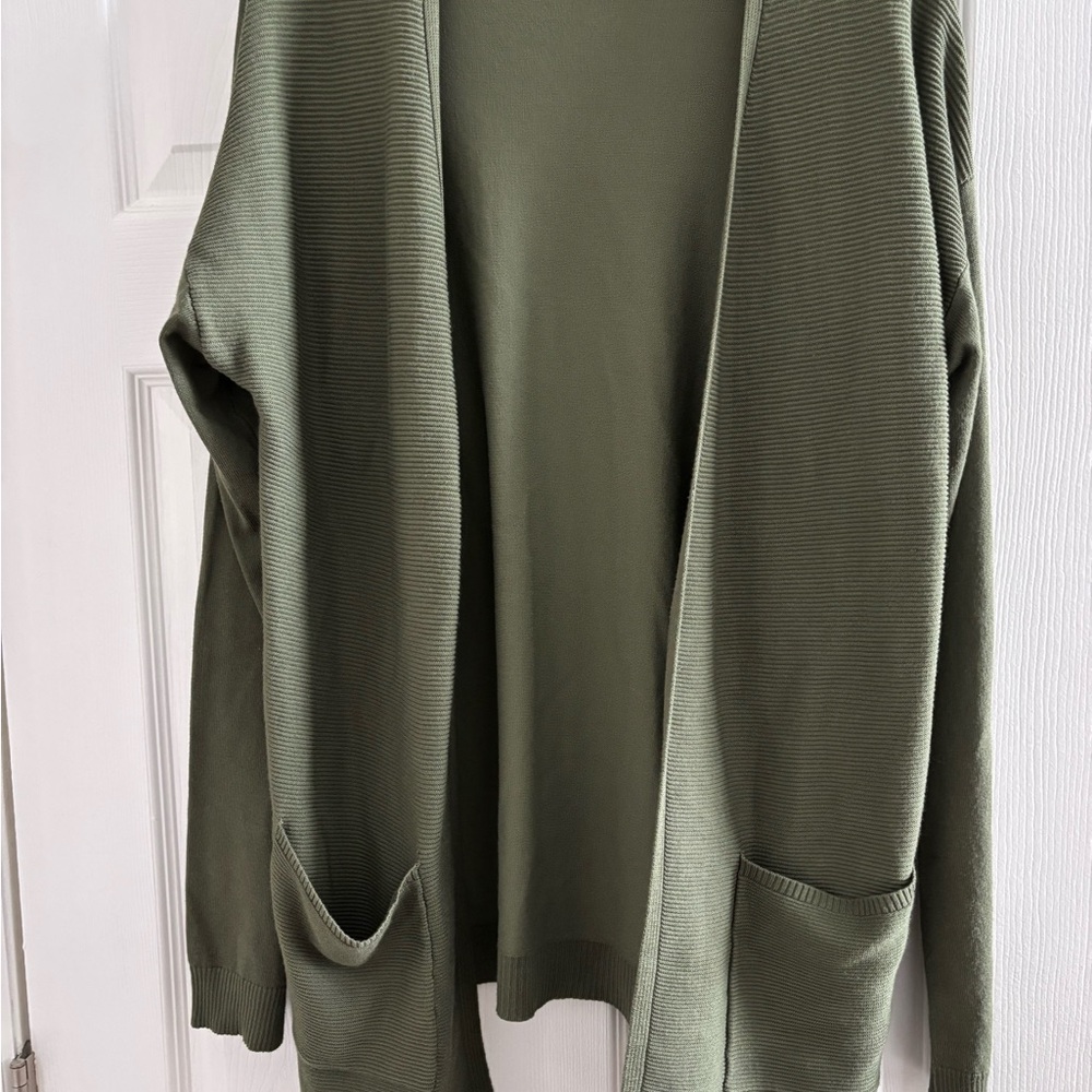 Time and Tru Olive Green Knit Cardigan